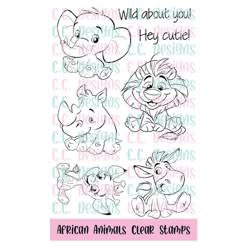 African Animals Clear Stamp Set